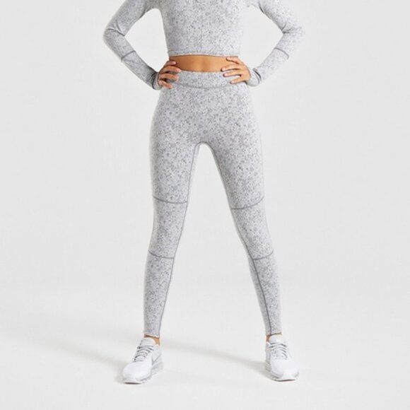 Gymshark Pants - NWT Gymshark Fleur Texture Grey Leggings Charcoal